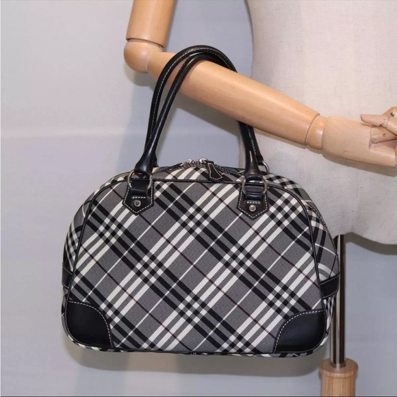 BURBERRY Nova Check Blue Label Hand Bag Nylon Black Silver - EUC - Picture 13 of 13